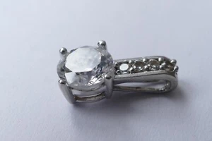 Anhänger 5 geschliffene Bergkristalle Brillantschliff Vintage 70er 925 Silber - Imagen 1 de 5