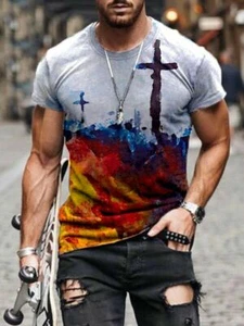 Camiseta Hombres Manga Corta Informal ConGráfico Moda Deportiva Aptitud Física - Picture 1 of 1