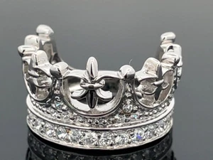 JEWELLERY HUNTING RING SIZE 20.5 (APPROX 65) SILVER TONE WITH CUBIC ZIRCONIA - Picture 1 of 3