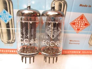 12AX7 /ECC83 TELEFUNKEN SMOOTH PLATE PLATINUM MATCHED PAIR,NATO specsTV7 test S5 - Picture 1 of 6