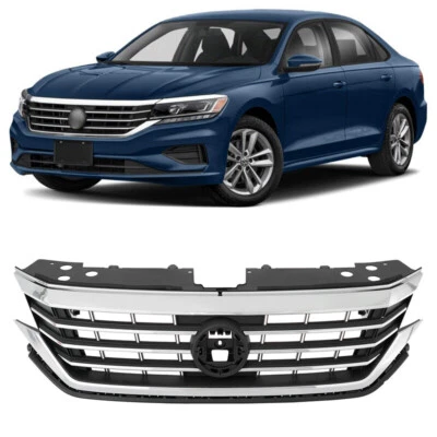 Conjunto de parrilla cromada delantera para Volkswagen VW Passat 2020 2021 2022 Foto 1 de 4