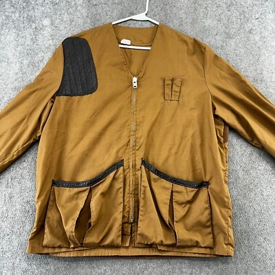 Chaqueta de Caza DE COLECCIÓN Para Hombre XL Beige Tostado Cremallera Completa Abrigo de Lona Exterior Años 90 Foto 1 de 4
