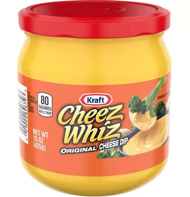 KRAFT Cheez Whiz Original Cheese Dip, 15 oz Jar