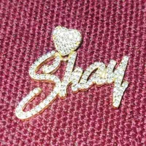 1.30Ct Round Cut Moissanite Customize Beauty Name Pendant 14K Yellow Gold Plated - Picture 1 of 9
