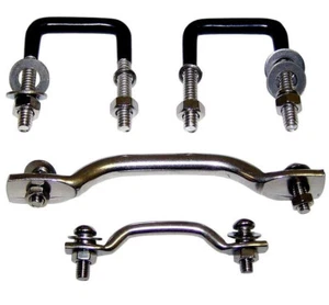 Hood Windshield Tie Down Kit Stainless Steel for Jeep Wrangler CJ5 CJ7 YJ 55-95 - Picture 1 of 2