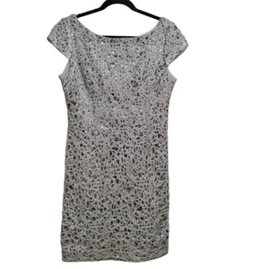 Women's Adrianna Papell Dress Size 12 Silver - Picture 1 of 7