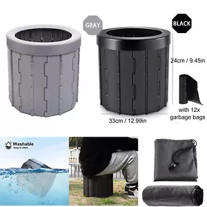 Folding Toilet Portable Travel ABS Mobile Seat Outdoor Camping Trip With 12 Bags - Picture 1 of 14