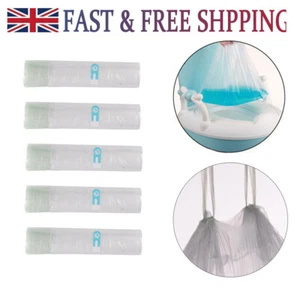100x Disposable Liners Bag Toilet Seat Bin Potty Cleaning Bag Camping Travel Kit - Picture 1 of 11