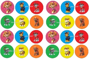 24 x Paw Patrol Edible WAFER PAPER Cupcake Toppers Kids Birthday UNCUT Image - Picture 1 of 1