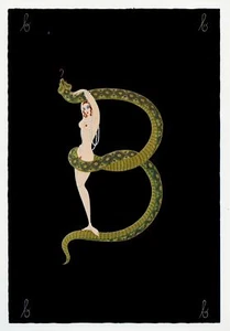"Erte Alfabeto Estampado ""B"", Art Deco diseño de moda arte, 1978 Dover Pub Nueva York - Imagen 1 de 3