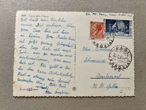 C) Cartolina Repubblica Siracusana per la Svizzera Bari 30.7.58  - Picture 1 of 2
