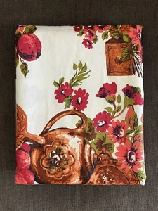 3+Y Vintage Fabric MCM Mid Century Colonial Americana Kitchen Fruit Linen/Cotton - Picture 1 of 11