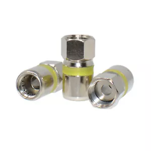 Confezione 5 Connettore RG6 Quad Shield Coassiale Autobloccante Tipo F - Foto 1 di 6