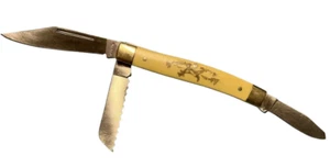 Schrade 890TY Pocket Knife ~ Limited Edition 2014 with Buck in Field on Handle - Picture 1 of 10