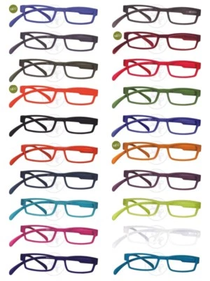 Gafas de lectura Klammeraffe 01 negro rojo azul verde todos los colores 1.00 - 3.50 con estuche - Imagen 1 de 3