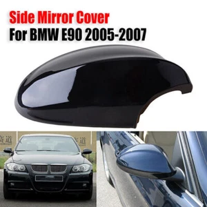 RIGHT Side Mirror Cover Cap for 2005~2008 BMW E90 E91 325i 328i 335i Gloss Black - Bild 1 von 7