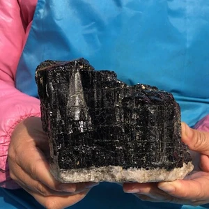 4.79LB TOP Natural Black Tourmaline Crystal Rough Mineral Healing Specimen 466 - Picture 1 of 18
