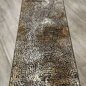 black gold dotted design Turkish Made hallway carpet rug runner NEW - Picture 1 of 6