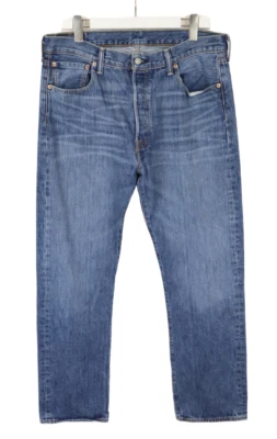 Levi's 501 Vaqueros Hombres W36/L32 Triquitos Botón Fly Corte Recto Descolorido - Imagen 1 de 4