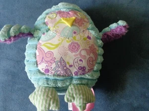 MUD PIE BABY AQUA PLUSH OWL CHICK ANIMAL RATTLE TOY EMBROIDERED FACIAL FEATURE - Picture 1 of 4