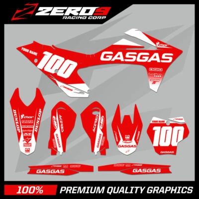 CUSTOM MX GRAPHICS KIT: GASGAS MOTOCROSS MC EC 2021 - 2022 BLOCK RED/WHI - Image 1 of 4