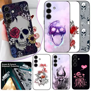 Custodia telefono modello teschio cover silicone per Samsung Galaxy S24 S25 A05S A35 A16 - Foto 1 di 52