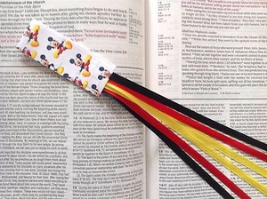 MICKEY MOUSE bookmark ribbons multi page Bible study journal child gift VBS - Imagen 1 de 1