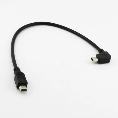 Left Angle 90 Degree USB Mini B 5 Pin Male to Male Data Charging Adapter Cable - Image 1 of 4