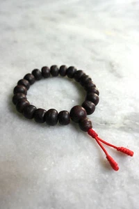 Dark Bodhi Seed Wrist Mala, 12mm - Your Journey to Mindful Fulfillment - Picture 1 of 5