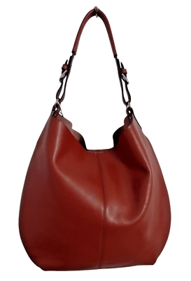 Co-Lab Brown Genuine Leather Bucket HoboTote w/ Padded Shoulder Strap - Image 1 of 4