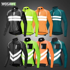 Chaqueta de bicicleta para hombre a prueba de viento WOSAWE impermeable abrigo largo reflectante - Imagen 1 de 22