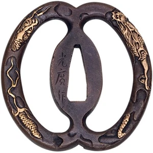 Handgefertigtes John Lee Tsuba Musashi mit Drachen-Gravur - Picture 1 of 1