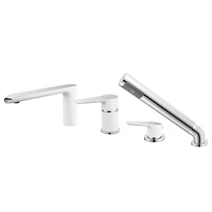 4 Loch Wannenarmatur Weiß Bad Wannen Armatur Wasserhahn Badewanne Modell ADORE - Bild 1 von 2