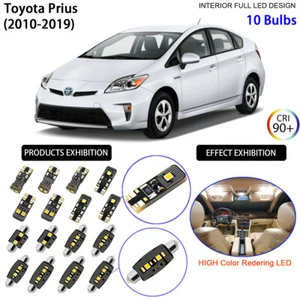 10 Bombillas LED Luz Interior Matrícula Luz para Toyota Prius 2016-2019 Blanco - Imagen 1 de 9