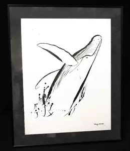 Signed LE Wyland Print HUMPBACK BREACHING 698/750 Framed (NMC) - Picture 1 of 10