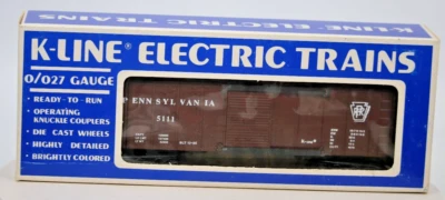 VINTAGE K-LINE #5111 O SCALE PENNSYLVANIA RAILROAD BOXCAR NEW IN BOX 1:48 Gauge - Image 1 of 4