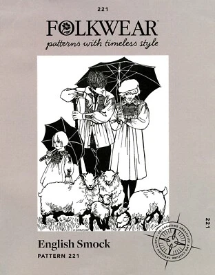 Folkwear Inglês Smock em 2 Comprimentos Padrão de Costura #221 Masculino, Feminino e Infantil - Imagem 1 de 2