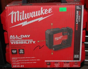 Green 100 ft. 3-Point Rechargeable Laser Level with REDLITHIUM Lithium-Ion USB B - Picture 1 of 2