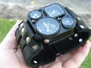 Reloj de pulsera de cuero bisonte para hombre bonito para motociclista marido novio - Imagen 1 de 9