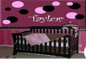30 LUNARES Y NOMBRE PERSONALIZADO CALCOMANÍA DE PARED VINILO DECORACIÓN PEGATINA DORMITORIO INFANTIL - Imagen 1 de 2