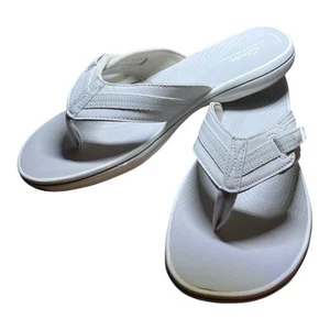 Sandalia chanclas Clarks Cloudsteppers Brinkley Jazz para mujer talla 10M blanca NUEVA - Imagen 1 de 7