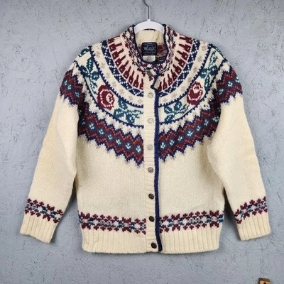Cardigã suéter feminino Woolrich vintage médio Fair Isle lã nórdica mohair Y2K - Imagem 1 de 4