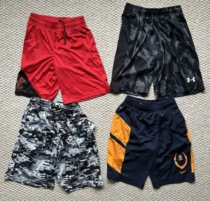 Lot of 4 Under Armour & Nike Youth Small Athletic Multicolor Shorts Kids Boys - Picture 1 of 1
