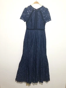 Abito donna Watters & Watters piccolo blu navy pizzo maxi svasato formale - Foto 1 di 13