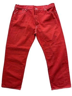 Levi's Button Fly 501 Jeans Men's 42 Waist 30 Length Red Orange - Image 1 of 4