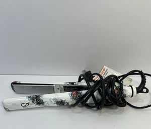 Go By FHI HEAT Flat Iron Adjustable Temp Control White With Graffiti Design - Picture 1 of 11