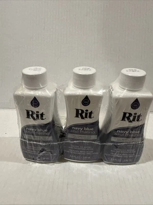 Lote de 3 tinte multiusos Rit Dye azul marino 8 oz algodón, lana, nailon y más Foto 1 de 4