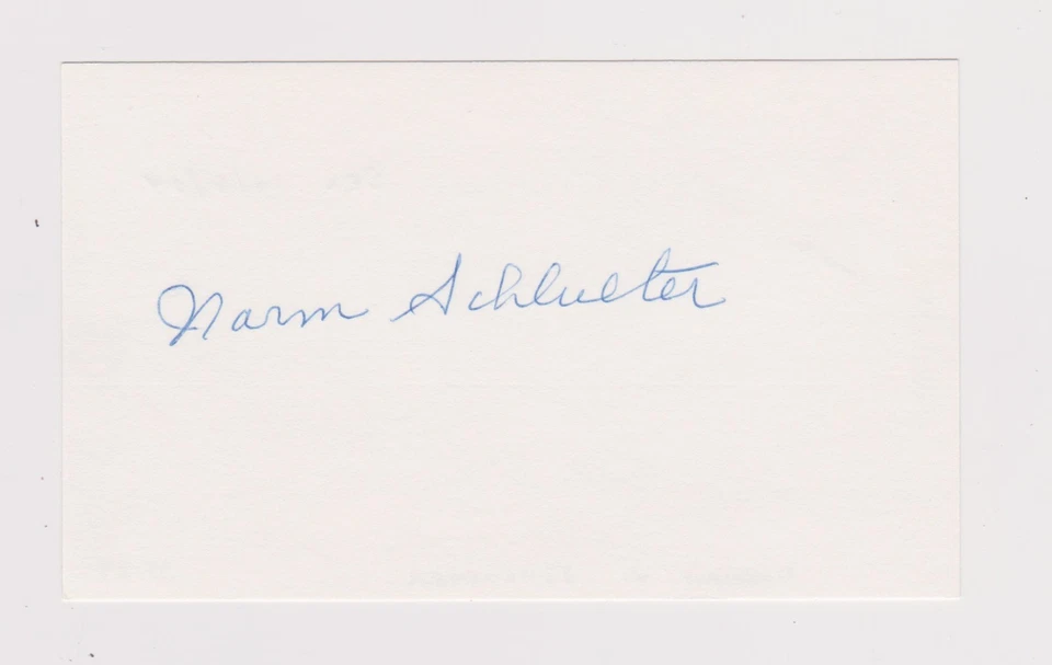 Norm Schlueter - Signed 3x5 - Debut 1938 - White Sox - Deceased 2004 - Image 1 of 1