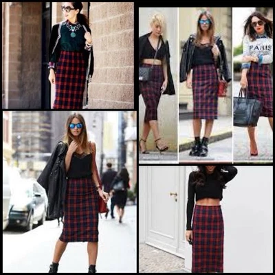 Vintage Chadwicks Wool Blend Tartan Plaid Preppy Dark Academia Midi Skirt Sz 12T - Image 1 of 4