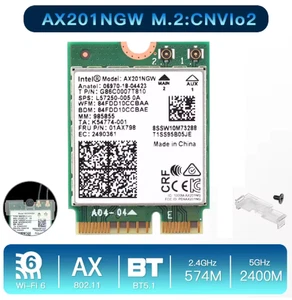 Intel AX201 Wi-Fi/Bluetooth 5.0 NGFF Chiave E CNVio 2 -AX201NGW 2.4Ghz/5Ghz - Foto 1 di 4